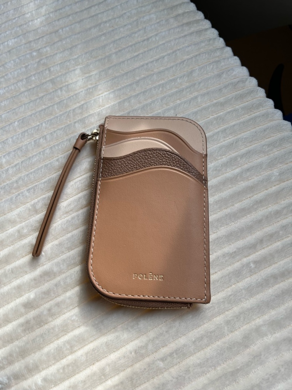 polène atla card holder in trio camel - Picture 7 of 11